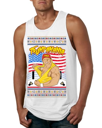 Trumpamania Funny Hogan 80s Sports Parody Donald Vance 2024 Ugly Christmas Mens Tank Top
