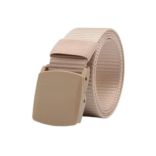 Trendy Canvas Belt for Men & Women – Casual Woven Belt Without Metal Buckle, Adjustable No-Hole Automatic Strap for Youth, Students (Multiple Colors)(Beige)