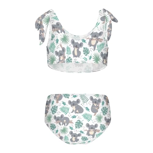 Wusikd Koalas Girls Swimsuits Two Piece Palm Leaves Swimwear Bikini Set for for Girls Size 11-12T2