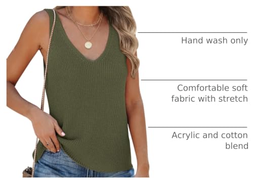 Image of Tutorutor Womens V Neck Sweater Tank Tops Summer Crochet Knit Vest Top | Sleeveless Cami, Loose Fit, Sweater Vest, Casual, Sexy, Fall Layer