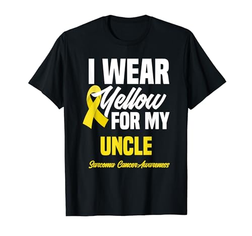 I Wear Yellow For My Uncle Sarcome Cancer Awareness T-Shirt