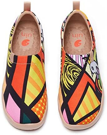 UIN Women’s Walking Travel Shoes Slip-Ons Canvas Casual Loafers Lightweight Comfort Art Painted Shoes