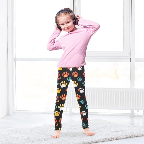 Cat Dog Cartoon Paw Print Girls Casual Leggings for Kids Printed Long Pant Bottoms Stretch and Soft4