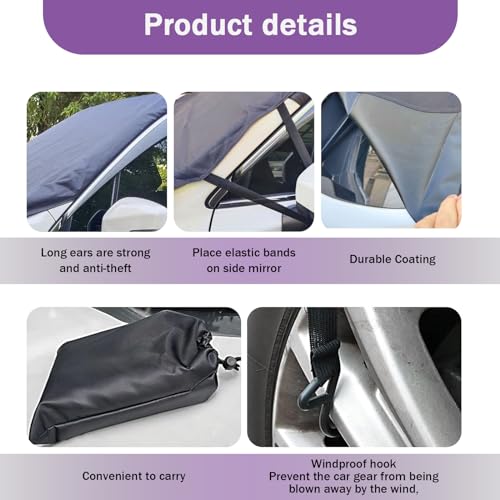 Image of ZKFAR 1 PC American Flag Car Windshield Snow Cover, 66.9In x 47.2In Waterproof Oxford Anti-UV Cover for Winter, Universal Foldable Durable Vehicle Protection Accessories for SUVs Trucks Cars (Black)