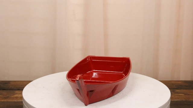 Plato para servir sushi en forma de barco rojo de 12 pulgadas miniatura 7