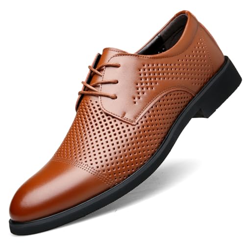 Men's Modern Formal Oxford Wingtip Dress Shoes Classic Lace Up Business Casual Uniform Modern Work Wedding Shoes
