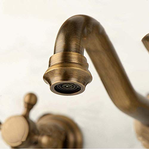 WHSS Messing Split Verdoppelt Die Wasserhähne In Die Wand DREI-Loch Dreiteilige Antiken Badewanne Wasserhahn Badezimmerschrank Gemischt Küchenarmaturen. - Image 5