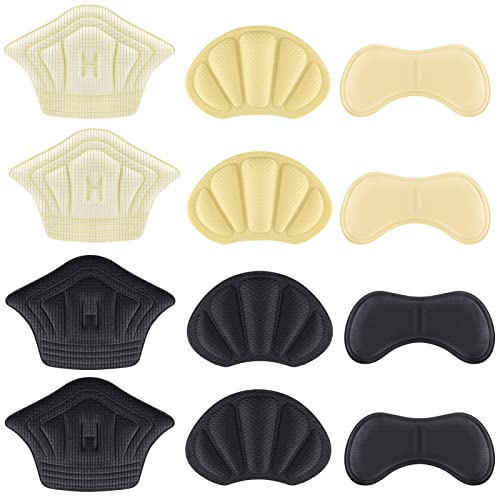 6 Paires Coussinet Talon, Antidérapants Coussinet Chaussure Auto-Adhésif Semelles de Chaussure Poignées Coussinets de Talon Inserts de Talons Protège pour Empêche Frottements et Ampoules Cover