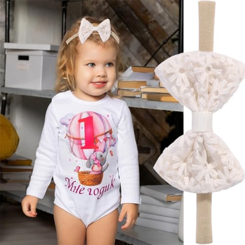 Baby Mädchen Stirnbänder ,8 Stück Schleife Kleinkind Kopfbedeckung Haarspangen & clips Elastische Neugeborene Haarbänder Niedlicher Haarschmuck,Besticktes und bedrucktes Stirnband für kleine Babys