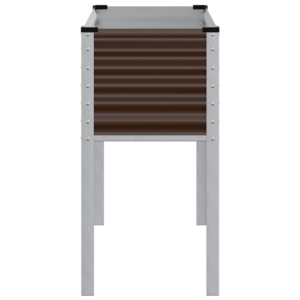 Jardinera marrón de acero 100 x 45 x 90 cm, jardinera para balcón y jardín, jardinera de gran volumen, resistente a la intemperie, ideal para patio y cultivo de hortalizas