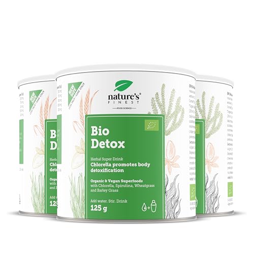 Nature's Finest BIO Detox, 375 g - Mezcla de Superalimentos, Chlorella y Espirulina, Detox Adelgazante, Rico en Fibra y Proteínas, Apto para Vegetarianos y Veganos