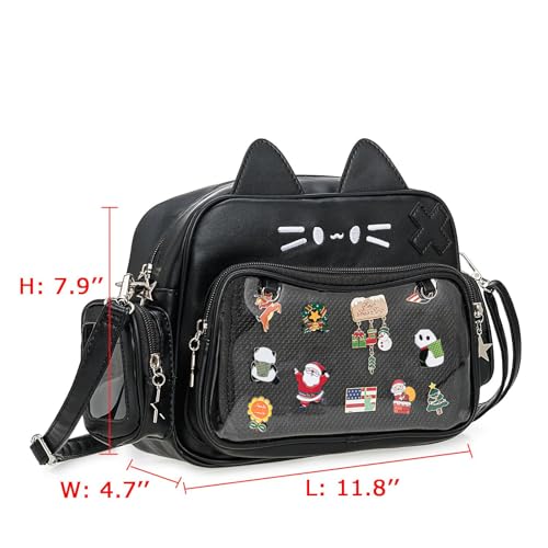 Kawaii Ita Bag Backpack Crossbody Bag Cat Shoulder Bags Multi-Purpose Pin Display with Insert