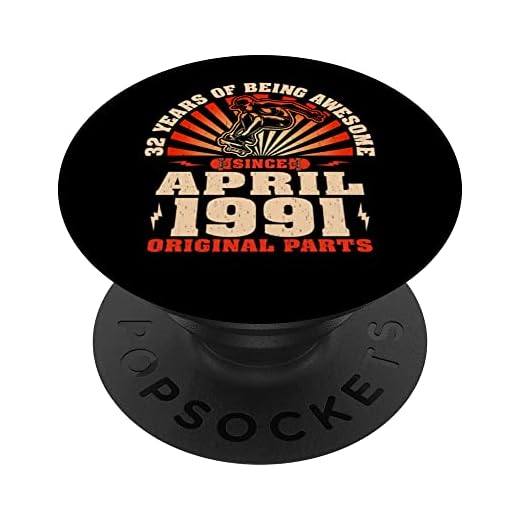 32 cumpleaños 32 años de edad, amantes de la patineta nacidos en abril de 1991 PopSockets PopGrip Intercambiable