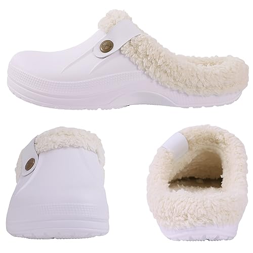 Image of Beslip Fur Lined Clogs for Women & Men Fuzzy Slippers with Memory Foam