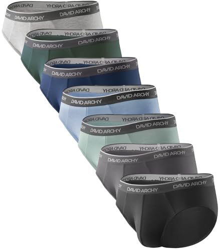 DAVID ARCHY Men's Underwear Briefs Rayon Made from Bamboo Wicking-Moisture Support Pouch Soft Underwear for Men 4 or 7 Pack
