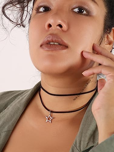 Sacina Gothic Boho Layered Star Choker Necklace, Black Choker, Boho Gothic Necklace, Christmas Jewelry Gift for Women3