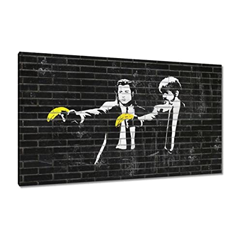 Tableau Banksy Banane Fiction décoration murale salon toile 120x70