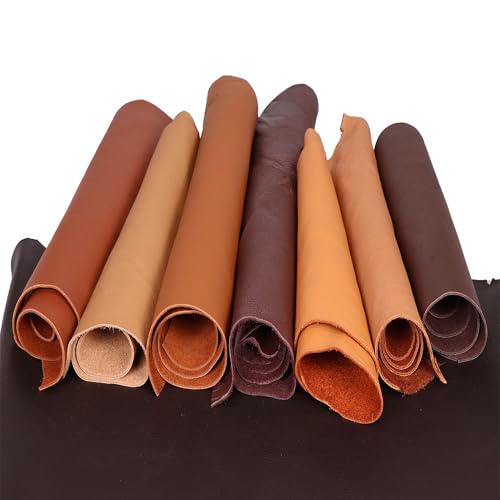 Langlauf Schuhbedarf 1 kg Lederreste echte Lederstücke & Zuschnitte in gemischten Formen und Größen handsortierte Lederstücke zum Basteln Nähen & kreativen Arbeiten (braun)