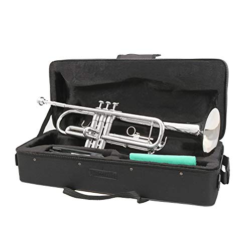 image for EASTROCK Bb Trumpet Standard Trumpet Set with Carrying Case,Gloves, 7C