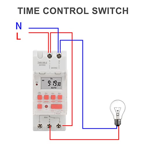 Digital Programmable Timer Relay, DC 24V 30A Weekly 12/24hrs T | Shop ...