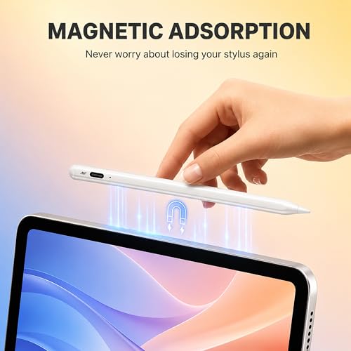 Image of ANT META Pencil 200 Active Stylus Pen for iPad, Android Tablets & Smartphones, 1.5mm Precision POM Tip, Type-C Fast Charging, Magnetic Design, 8-10 Hours Battery for Writing & Drawing, White