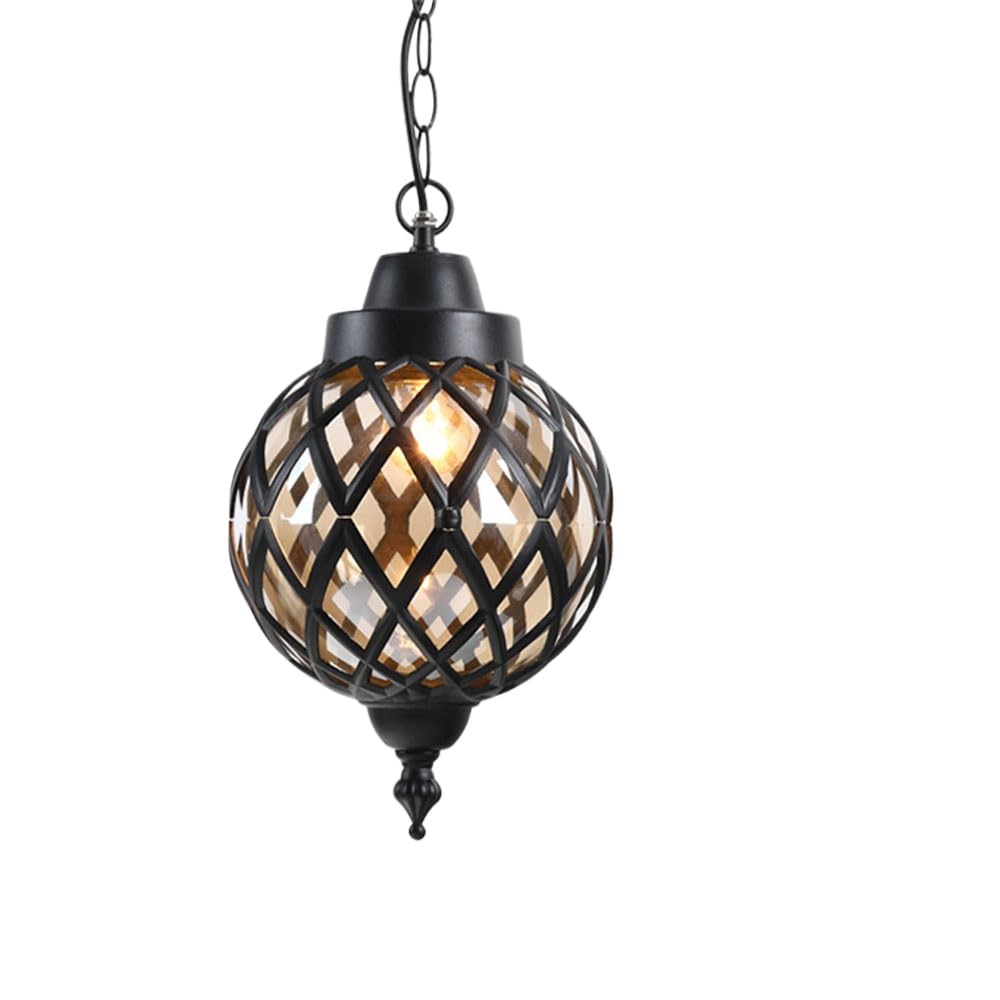XANAYXWJ Luce Impermeabile Europea per Esterni, Lampada da soffitto per corridoio Balcone Americano, lampadario a Traliccio D'uva per Padiglione Ristorante in Giardino, Paralume in Metallo (Bronzo
