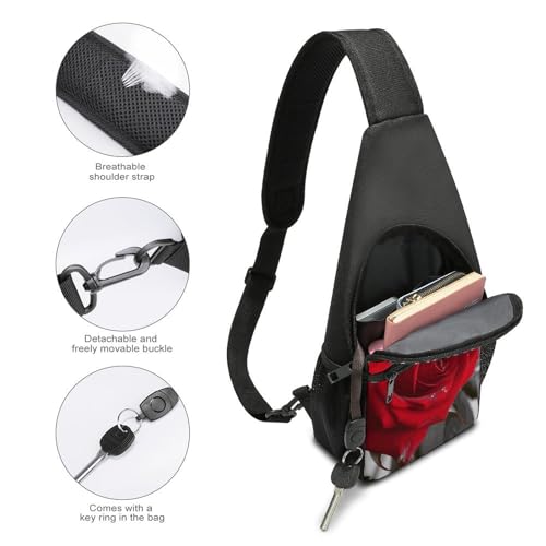Mochila cruzada casual Red Rose2 para senderismo y viaje miniatura 4
