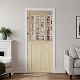 SMARTSTANDARD 32' x 80' Dutch Door Slab，9-Lite Frosted Glass Split Half Doors...