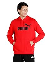 PUMA Men's Essential Big Logo Fleece Hoodie, High Risk Red, 3XL