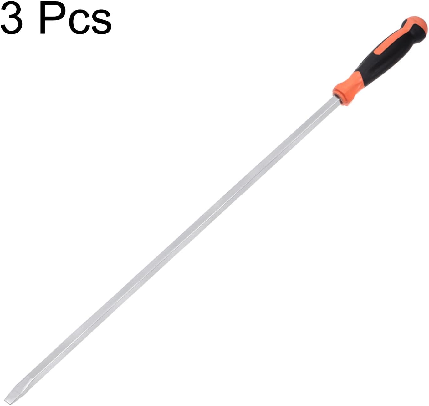 HARFINGTON 3pcs Slotted Screwdriver 12mm Flat Head Impact Demolition Driver with 28" Straight Handle for Industry/Automobile Repair