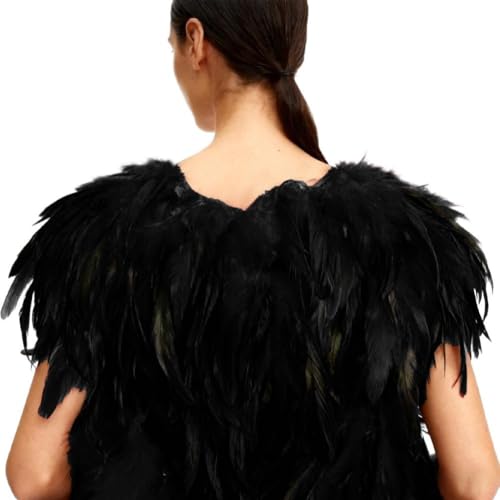 Châle rétro à lacets cape gothique à plumes femme - 5