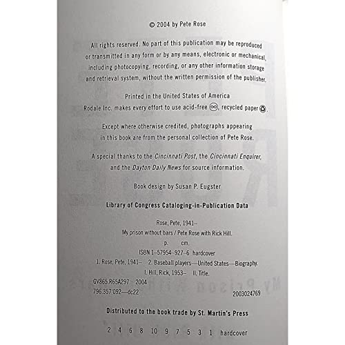 pete rose signed baseball book my prison without bars hardcover book jsa authentic autograph sports memorabilia