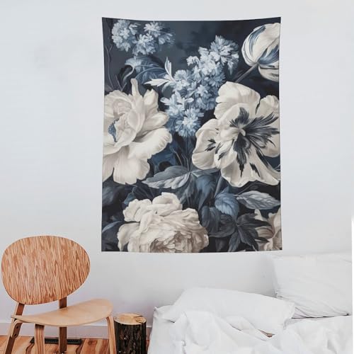 Tapisserie murale fleurs blanches 152x203 cm déco verticale - 5