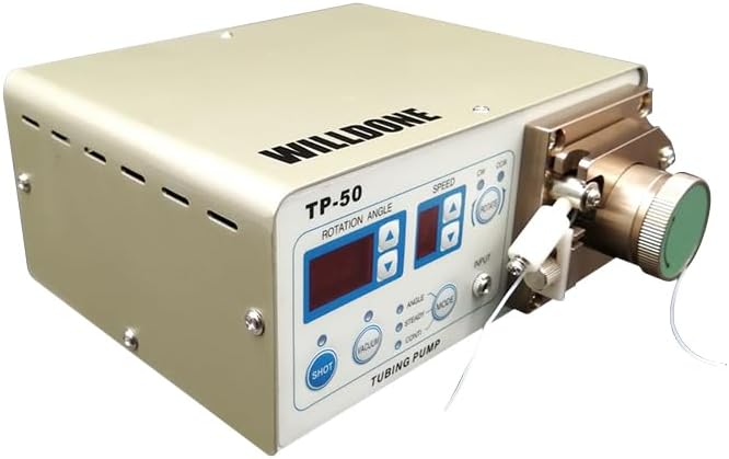 Miniatura 6 de CNCEST Máquina dispensadora de pegamento, máquina dispensadora peristáltica 30VA con pantalla digital y pluma dispensadora, saliva mínima de 0.0 fl