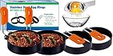 4 Pack Stainless Steel Egg Rings with Egg Separator, Round Professional Pancake Mold, Non Stick...