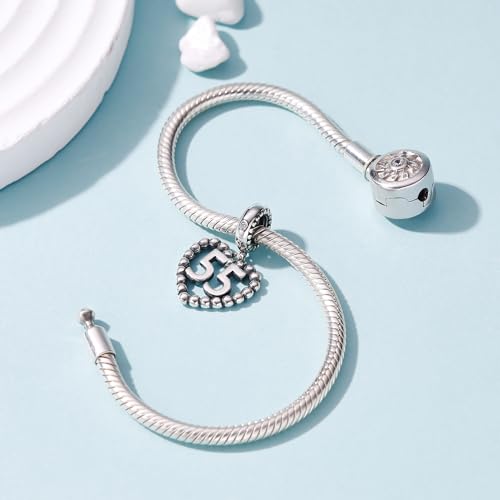 Image of 925 Sterling Silver Number Charm fits Pandora, Gift for Women
