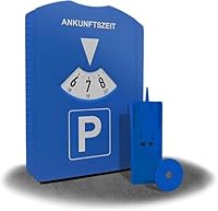 kinoco Parkscheibe mit Eiskratzer - 2 in 1 Parkuhr für Auto und Motorrad INKL. Reifenprofilmesser + Einkaufswagen-Chip | Winter Eiskratzer & Profiltiefenmesser