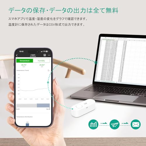 JJ JULIE JAPAN スマート温湿度計 オーバル型
