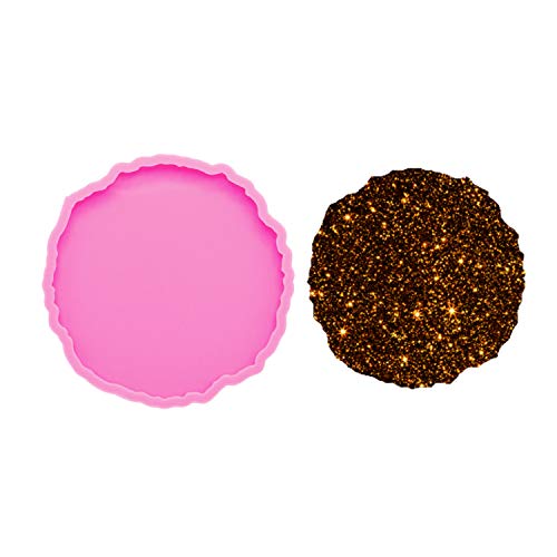 Irregular Round Coaster Mould Super Glossy Silicone Coaster Mold DIY Geode Agate Coaster Molds Resin Coaster Molds DIY Cup Mats Mold Home Decoration