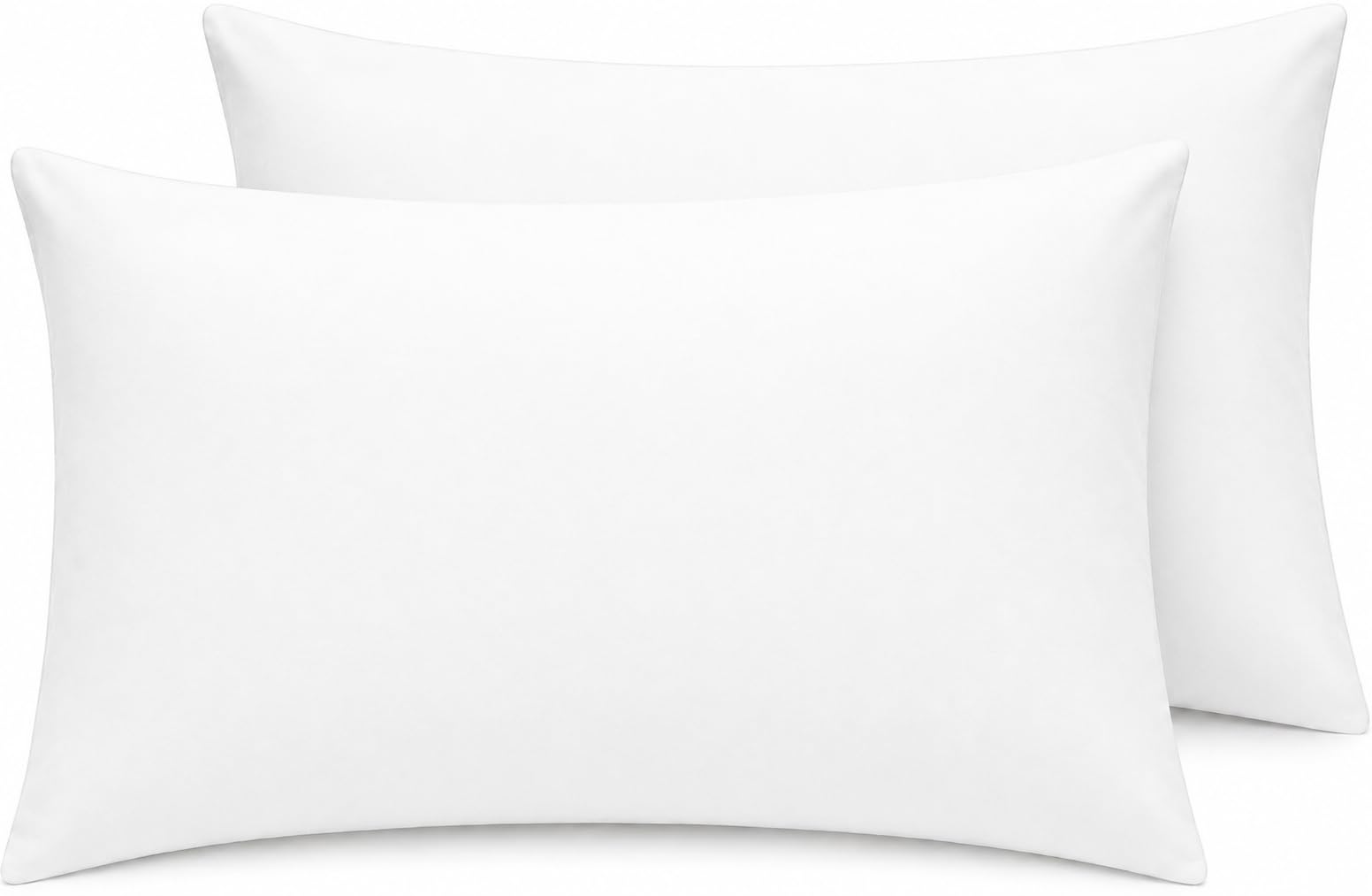 Night Zone Pillow Cases 200 Thread Count Egyptian Cotton Pillowcases 2 Pack Soft Cozy and Breathable Envelope Closure Cotton Pillow Cases 50x75 cm (House Wife Pillow Cases, White)