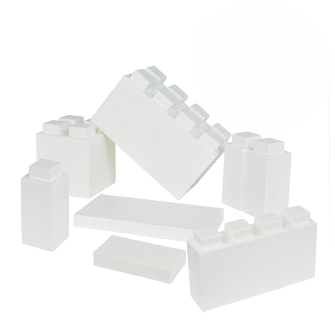 EverBlock Single Color Combo Pack | Giant Building Blocks | Easy to Connect & Reuse | Indoor & Outdoor Use | Build Displays & Structures | White