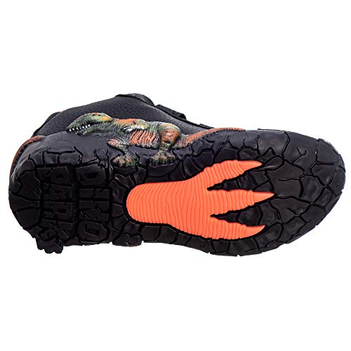 Tênis Infantil Masculino Dinossauro Alto Relevo - AS207 Cor:Preto - Laranja;Tamanho:28
