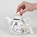 Bits and Pieces – Tea for One Porcelain Teapot & Cup Set – Decorative Tassel on Teapot Handle – Elegant Gift Box – Available in Peacock, Kitty & Owl Designs (Kitty)