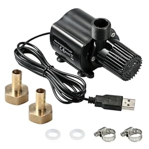500 l/u USB-aquariumpomp, 4 W borstelloze dompelwaterpomp, mini-waterpomp, DC 5 V onderwaterpomp, bronpomp voor aquarium, vijver, huisdierfontein, fontein, hydrocultuur, tuin
