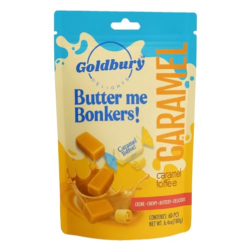 Goldbury Delights Butter Me Bonkers Caramel Toffee, 6.4 oz (Pack of 1) - Creamy, Buttery, & Delicious Individually Wrapped Chewy Caramel Toffee Candy, Ideal for Party Favors & Special Occasions - image 1