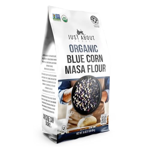 USDA Organic Blue Corn Flour 1lb, Flour for Tortillas, Sopes, and Mexican Dishes, Gluten-Free,...