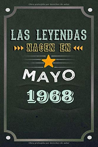 Las leyendas nacen en Mayo 1968: REGALO DE CUMPLEAÑOS, NACIDOS EN LOS AÑOS 1968 Regalos Creativos Cuaderno forrado Diario 15.24 x 22.86 cm CUADERNO DE ... CUADERNO DE NOTAS, REGALOS PERSONALIZADOS