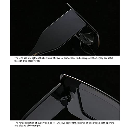 Image of COTIA Vintage Oversized Square Flat Top Stripe Sunglasse for Women Large Frame Sun Glasses Men Wide Leg Shades