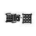 2CT negro sobre negro invisible corte cuadrado CZ checkboard cúbico Zirconia Prong cesta set Stud Pendientes de plata de ley