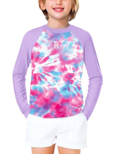 Remimi Boys Girls Long Sleeve Rash Guard UPF 50 Sun Protection Surf Swim Shirt 3-12 Years2